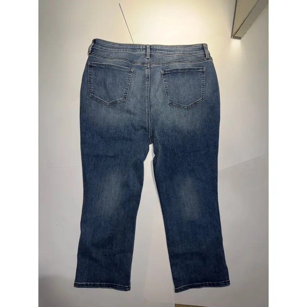 NYDJ Women's Lift Tuck Technology Medium Wash Ankle Jeans (Size 14)